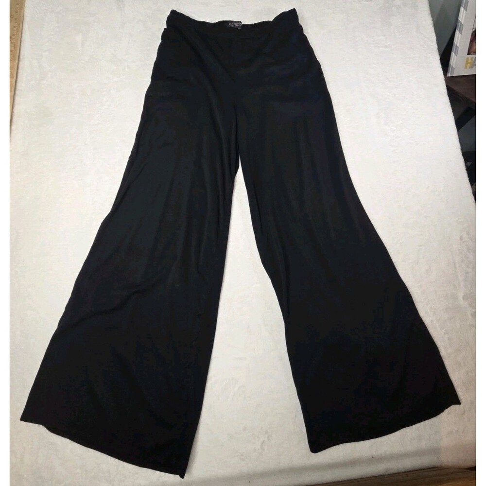 Liverpool Los Angeles Womans Wide Leg Black Pants Large
